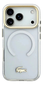 Funda Para iPhone 17 Pro Lacoste Gold Magsafe Original Blanco Gold