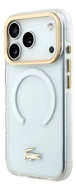 Funda Para iPhone 17 Pro Lacoste Gold Magsafe Original Blanco Gold