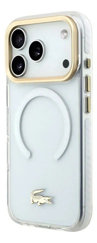 Funda Para iPhone 17 Pro Lacoste Gold Magsafe Original Blanco Gold