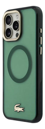 Funda Para iPhone 16 Pro Max Lacoste Gold Magsafe Original Verde Gold