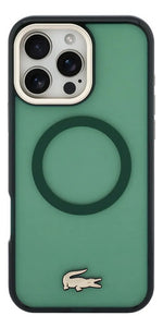 Funda Para iPhone 16 Pro Max Lacoste Gold Magsafe Original Verde Gold