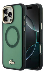 Funda Para iPhone 16 Pro Max Lacoste Gold Magsafe Original Verde Gold