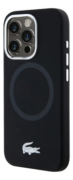 Funda Para iPhone 15 Pro Max Lacoste Silver Croc Silicon Negro Silver Croc