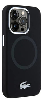 Funda Para iPhone 15 Pro Max Lacoste Silver Croc Silicon Negro Silver Croc