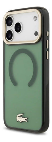 Funda Para iPhone 17 Pro Max Lacoste Gold Magsafe Original Verde Gold