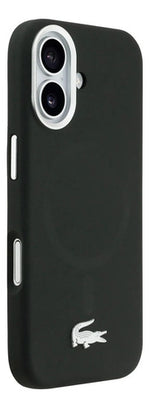 Funda Para iPhone 17 Normal Silicon Silver Croc Lacoste Negro Silver Croc