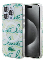 Funda Para iPhone 15 Pro Max Lacoste Script Con Magsafe Pc Blanco Script