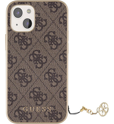 Funda Para iPhone 13 Guess Charm Guess Con Dije Original Café Charm