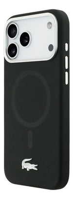Funda Para iPhone 17 Pro Max Lacoste Magsafe Silver Croc Negro Croc