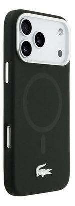Funda Para iPhone 17 Pro Max Lacoste Magsafe Silver Croc Negro Croc