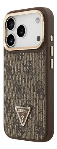 Funda Para iPhone 17 Pro Guess Triangle Stand Con Magsafe Café