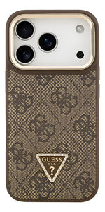 Funda Para iPhone 17 Pro Guess Triangle Stand Con Magsafe Café