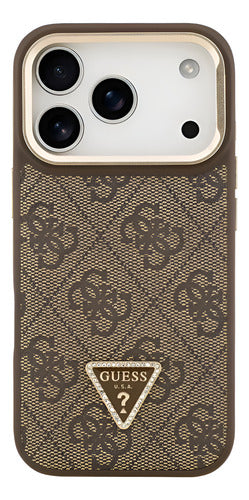 Funda Para iPhone 17 Pro Guess Triangle Stand Con Magsafe Café