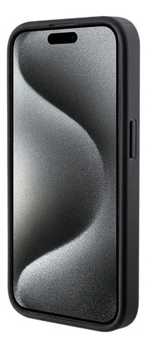 Funda Para iPhone 15 Pro Guess Triangle Stand Con Magsafe Negro
