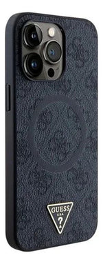 Funda Para iPhone 15 Pro Guess Triangle Stand Con Magsafe Negro