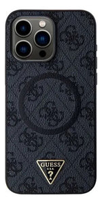 Funda Para iPhone 15 Pro Guess Triangle Stand Con Magsafe Negro