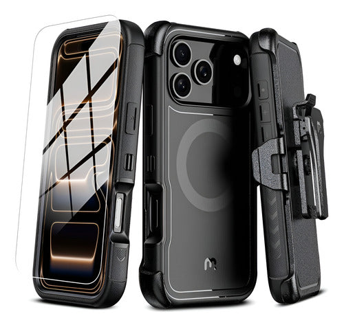 Funda Para iPhone 17 Pro Max Mybat Pro Maverick Clip Soporte Negro