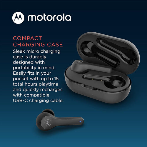 Audífonos Motobuds 085 Motorola Bluetooth Contra Agua Negro