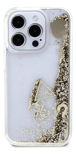 Funda Para iPhone 16 Pro Guess Glitter Case Premium Original Transparente Liquid Glitter
