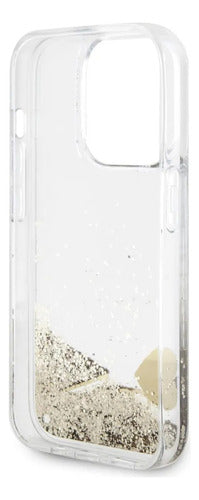 Funda Para iPhone 16 Pro Guess Glitter Case Premium Original Transparente Liquid Glitter