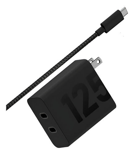 Cargador Motorola 125w Duo Charger Usb- C Turbopower + Cable
