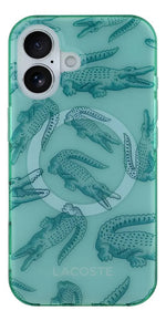Funda Para iPhone 16 Lacoste Alligator Con Magsafe Tpu Verde Alligator