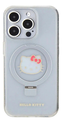 Funda Para iPhone 15 Pro Max Hello Kitty Ring Glitter Transparente