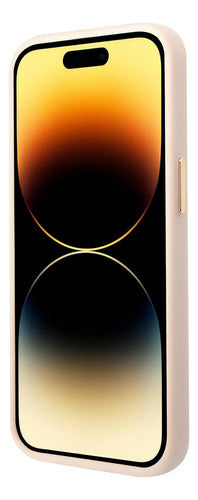 Funda Para iPhone 14 Pro Max Guess Metal Outline Nude