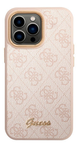 Funda Para iPhone 14 Pro Max Guess Metal Outline Nude