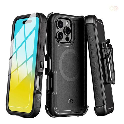 Funda Para iPhone 15 Pro Max Mybat Pro Maverick Clip Soporte Negro