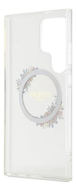 Funda Para Galaxy S24 Ultra Guess Magsafe Con Anillo Floral Transparente Flower Ring