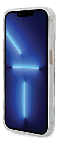 Funda Para iPhone 15 Pro Max Outline Guess Con Bordes Dorados Compatible Con Magsafe Elegante Protección Premium Anillo