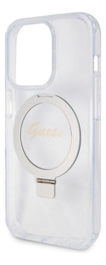 Funda Para iPhone 15 Pro Max Guess Metal Stand Con Soporte Anillo Compatible Magsafe Case Antiarañazos Pc/tpu Reforzada
