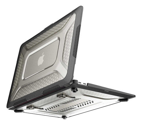 Funda Para Macbook Air 13 Tekku Heavy Duty A2237 A2179 A1932 Transparente/ Negro