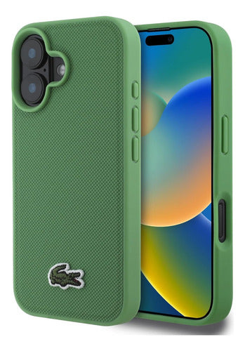 Funda Para iPhone 16 Lacoste Magsafe Iconic Ultra Slim Tpu Verde Magsafe Iconic