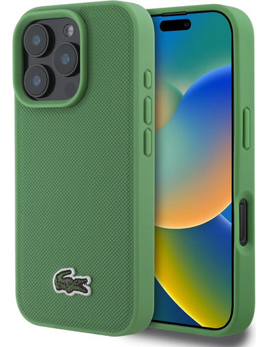 Funda Para iPhone 16 Pro Lacoste Magsafe Iconic Ultra Slim Verde Magsafe Iconic