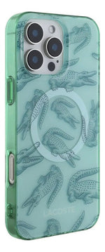Funda Para iPhone 16 Pro Lacoste Alligator Con Magsafe Tpu Verde Alligator