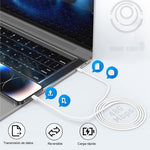 Cable Tipo C A Tipo C Carga Rápida Para iPhone 15 Samsung 1m