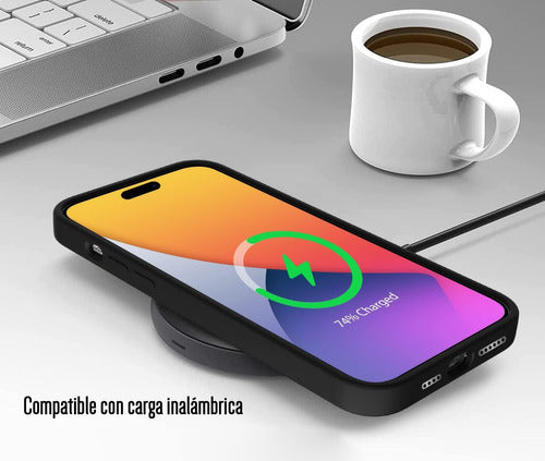 Funda Para iPhone 1 4 Pro Max Silicon Interior Afelpado Antigolpes Suave Negro