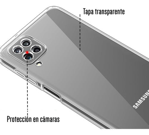 Funda Para Galaxy A12 Hybrid Clear Case Premium Uso Rudo Transparente