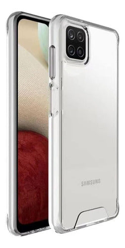 Funda Para Galaxy A12 Hybrid Clear Case Premium Uso Rudo Transparente