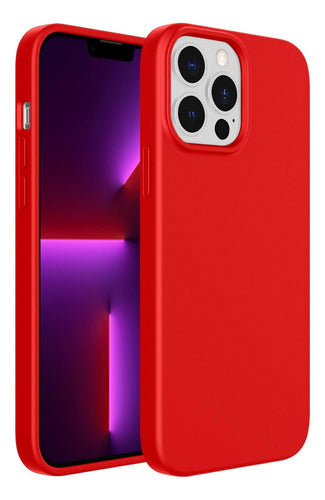 Funda Para iPhone 13 Pro Max Silicon Interior Afelpado Antigolpes Suave  Rojo