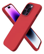 Funda iPhone 14 Pro Silicon Interior Afelpado Antigolpes Suave Rojo