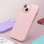 Funda Para iPhone 14 Silicon Interior Afelpado Antigolpes Suave Rosa