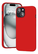 Funda Para iPhone 14 Silicon Interior Afelpado Antigolpes Suave  Rojo
