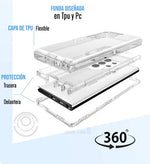 Funda Para Galaxy S22 Ultra De Uso Rudo Esquinas Reforzada Transparente