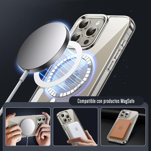 Funda Para iPhone 14 Pro Magsafe Hybrid Clear Magnetic Carga Inalámbrica Slim Transparente