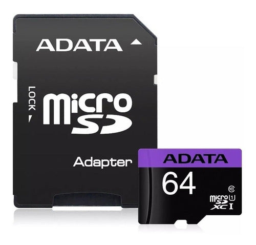 Tarjeta Micro Sd Adata 64gb Clase 10 Ausdx64guicl10- Ra1