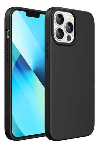 Funda Para iPhone 15 Pro Max Silicon Interior Afelpado Antigolpes Suave  Negro