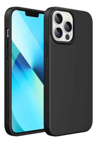 Funda Para iPhone 13 Pro Max Silicon Interior Afelpado Antigolpes Suave  Negro
